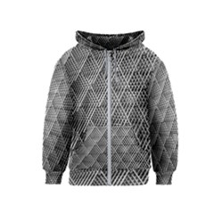 Grid Wire Mesh Stainless Rods Metal Kids  Zipper Hoodie