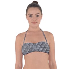 Grid Wire Mesh Stainless Rods Metal Halter Bandeau Bikini Top by artworkshop