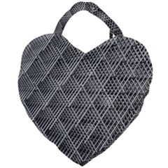 Grid Wire Mesh Stainless Rods Metal Giant Heart Shaped Tote by artworkshop