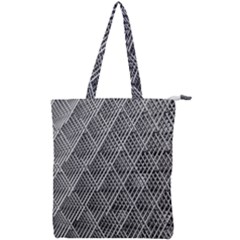 Grid Wire Mesh Stainless Rods Metal Double Zip Up Tote Bag by artworkshop