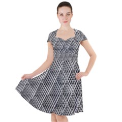 Grid Wire Mesh Stainless Rods Metal Cap Sleeve Midi Dress by artworkshop