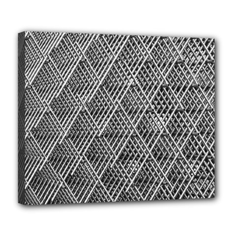 Grid Wire Mesh Stainless Rods Metal Deluxe Canvas 24  X 20  (stretched)