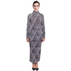 Grid Wire Mesh Stainless Rods Metal Turtleneck Maxi Dress by artworkshop