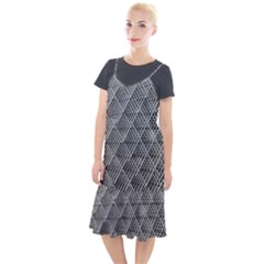 Grid Wire Mesh Stainless Rods Metal Camis Fishtail Dress