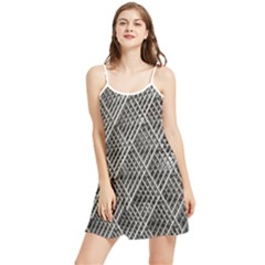 Grid Wire Mesh Stainless Rods Metal Summer Frill Dress by artworkshop