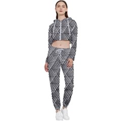 Grid Wire Mesh Stainless Rods Metal Cropped Zip Up Lounge Set by artworkshop