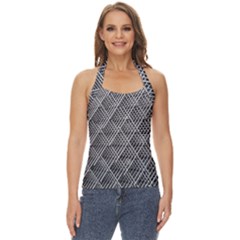 Grid Wire Mesh Stainless Rods Metal Basic Halter Top by artworkshop