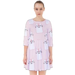 Fluffy Cat Pets Smock Dress by artworkshop