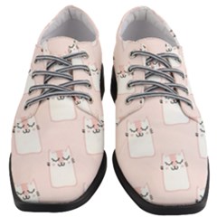 Fluffy Cat Pets Women Heeled Oxford Shoes