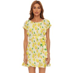 Lemon Puff Sleeve Frill Dress by artworkshop