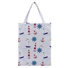 Lighthouse Sail Boat Seagull Classic Tote Bag by artworkshop