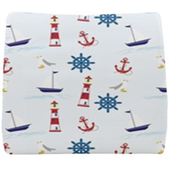Lighthouse Sail Boat Seagull Seat Cushion by artworkshop