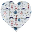 Lighthouse Sail Boat Seagull Wooden Puzzle Heart View1
