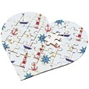 Lighthouse Sail Boat Seagull Wooden Puzzle Heart View2