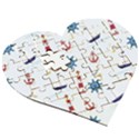 Lighthouse Sail Boat Seagull Wooden Puzzle Heart View3