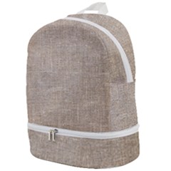 Textile Jute Brown Zip Bottom Backpack by artworkshop