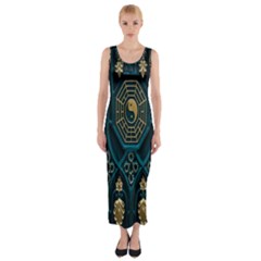Abstract 001 Fitted Maxi Dress