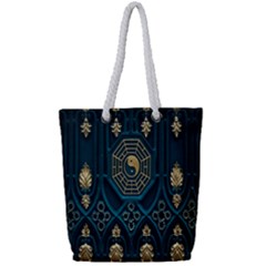 Abstract 001 Full Print Rope Handle Tote (Small)