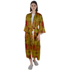 Abstract 005 Maxi Satin Kimono