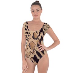 Animal-pattern-design-print-texture Short Sleeve Leotard  by nate14shop