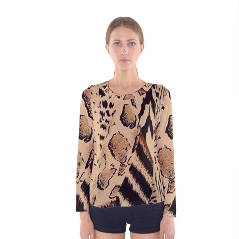 Animal-pattern-design-print-texture Women s Long Sleeve Tee by nate14shop