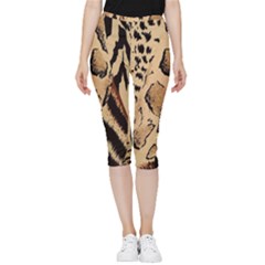 Animal-pattern-design-print-texture Inside Out Lightweight Velour Capri Leggings  by nate14shop