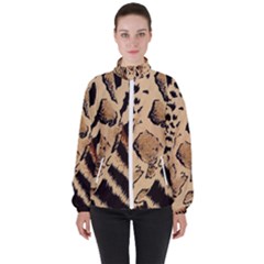 Animal-pattern-design-print-texture Women s High Neck Windbreaker by nate14shop