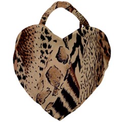 Animal-pattern-design-print-texture Giant Heart Shaped Tote by nate14shop