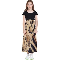 Animal-pattern-design-print-texture Kids  Flared Maxi Skirt by nate14shop