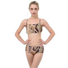 Animal-pattern-design-print-texture Layered Top Bikini Set by nate14shop