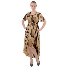 Animal-pattern-design-print-texture Front Wrap High Low Dress by nate14shop