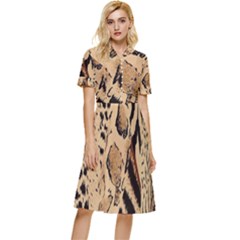 Animal-pattern-design-print-texture Button Top Knee Length Dress by nate14shop