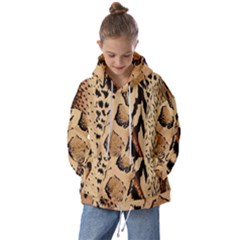 Animal-pattern-design-print-texture Kids  Oversized Hoodie by nate14shop