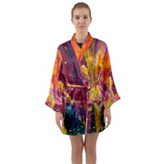 Art-color Long Sleeve Satin Kimono
