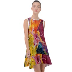 Art-color Frill Swing Dress by nate14shop
