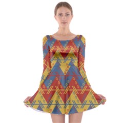 Aztec Long Sleeve Skater Dress