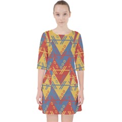 Aztec Quarter Sleeve Pocket Dress