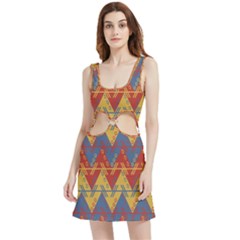 Aztec Velvet Cutout Dress