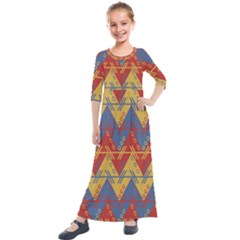 Aztec Kids  Quarter Sleeve Maxi Dress