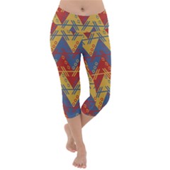 Aztec Lightweight Velour Capri Yoga Leggings