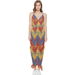 Aztec Sleeveless Tie Ankle Chiffon Jumpsuit