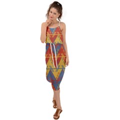 Aztec Waist Tie Cover Up Chiffon Dress