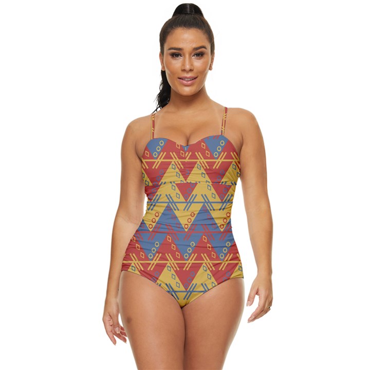 Aztec Retro Full Coverage Swimsuit