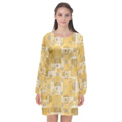 Background Abstract Long Sleeve Chiffon Shift Dress  by nate14shop