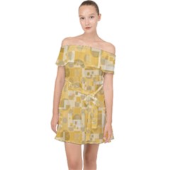 Background Abstract Off Shoulder Chiffon Dress