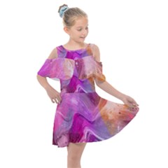Background-color Kids  Shoulder Cutout Chiffon Dress by nate14shop