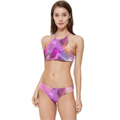 Background-color Banded Triangle Bikini Set