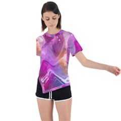 Background-color Asymmetrical Short Sleeve Sports Tee