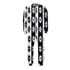 Black-and-white-flower-pattern-by-zebra-stripes-seamless-floral-for-printing-wall-textile-free-vecto Onepiece Jumpsuit (kids) by nate14shop
