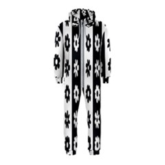 Black-and-white-flower-pattern-by-zebra-stripes-seamless-floral-for-printing-wall-textile-free-vecto Hooded Jumpsuit (kids) by nate14shop